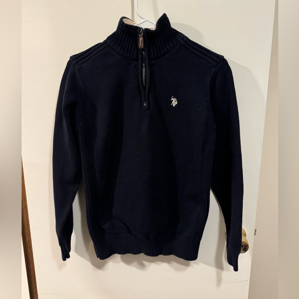 U.S. Polo Assn. Men’s Blue Quarter Zip Up Sweater Size Small